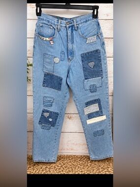 Vintage 90s No Excuses Patchwork Jeans Modern Classic Y2K Appliqué Denim